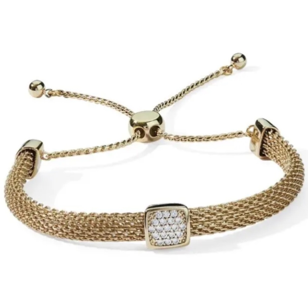 NWT Park Lane Plush Bracelet - gold mesh bangle cuff with pulley closure